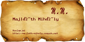 Majláth Mihály névjegykártya